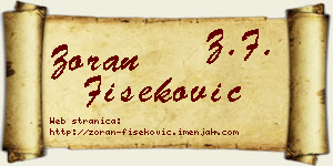 Zoran Fišeković vizit kartica